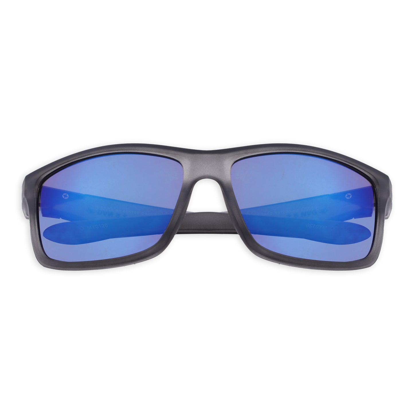 2.5 NVG UV Protected Matte Grey Blue Rectangular Sunglasses