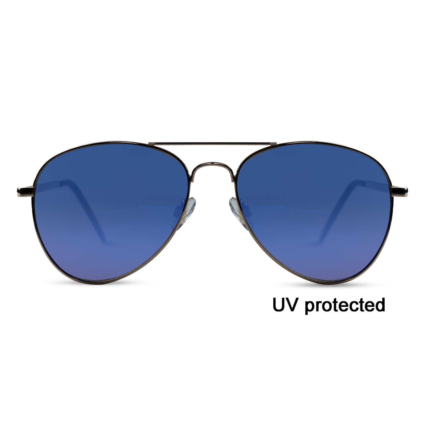 2.5 NVG UV Protected Gold Blue Aviator Sunglasses