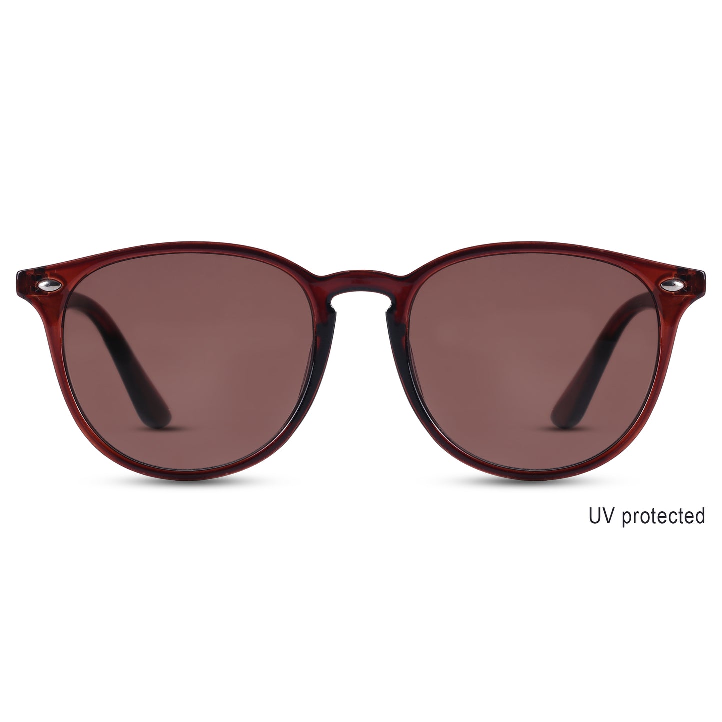 2.5 NVG UV Protected Brown Round Sunglasses