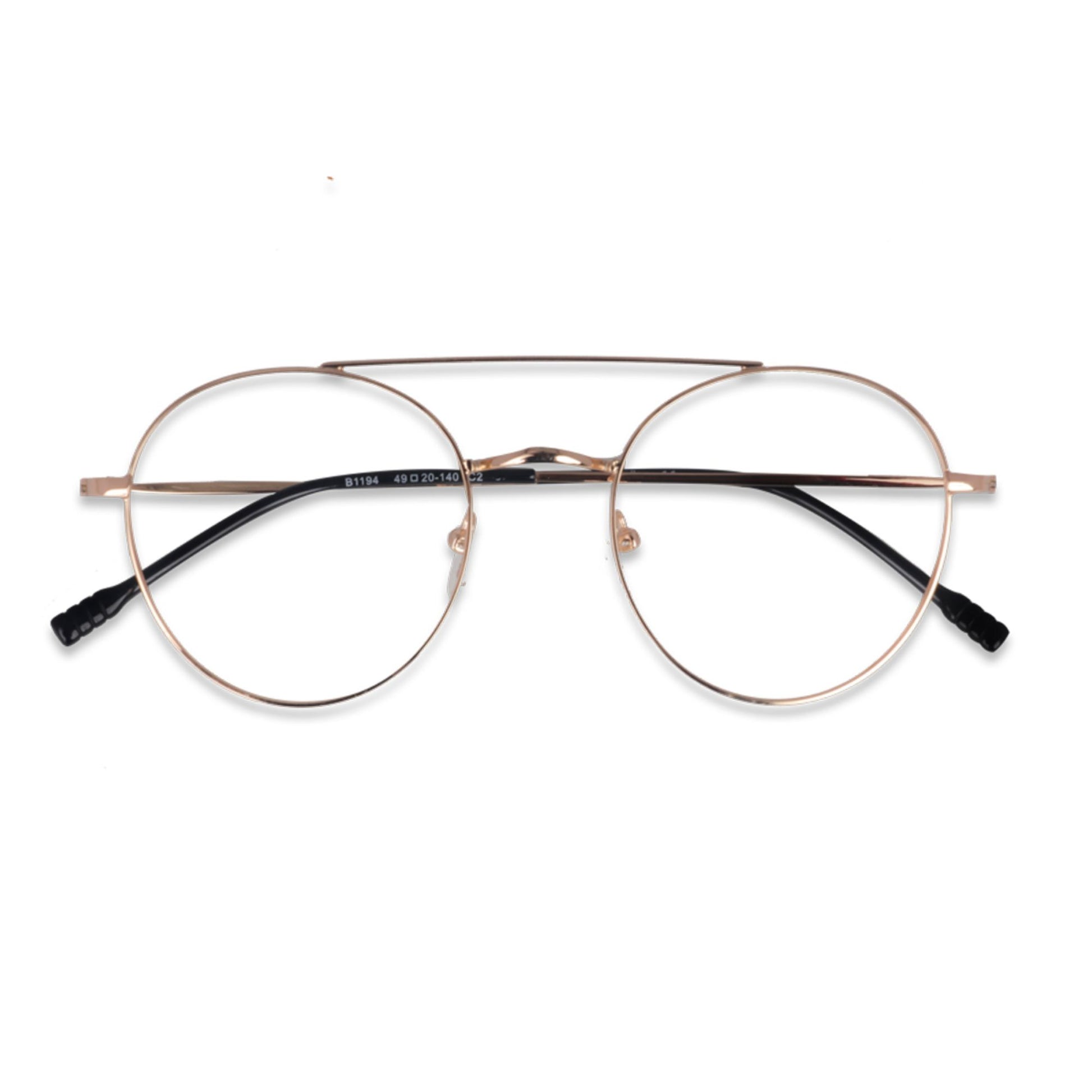 Los comun Brown Sleek Metal Round With Bar Full Rim - Lens Caravan