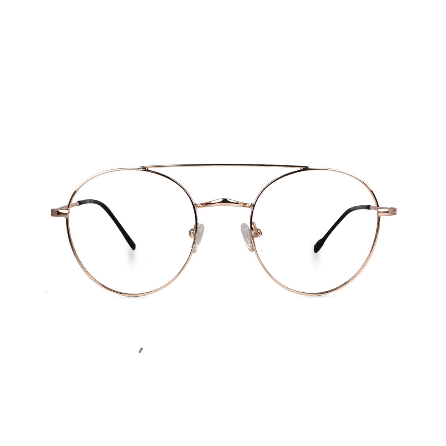 Los comun Brown Sleek Metal Round With Bar Full Rim - Lens Caravan
