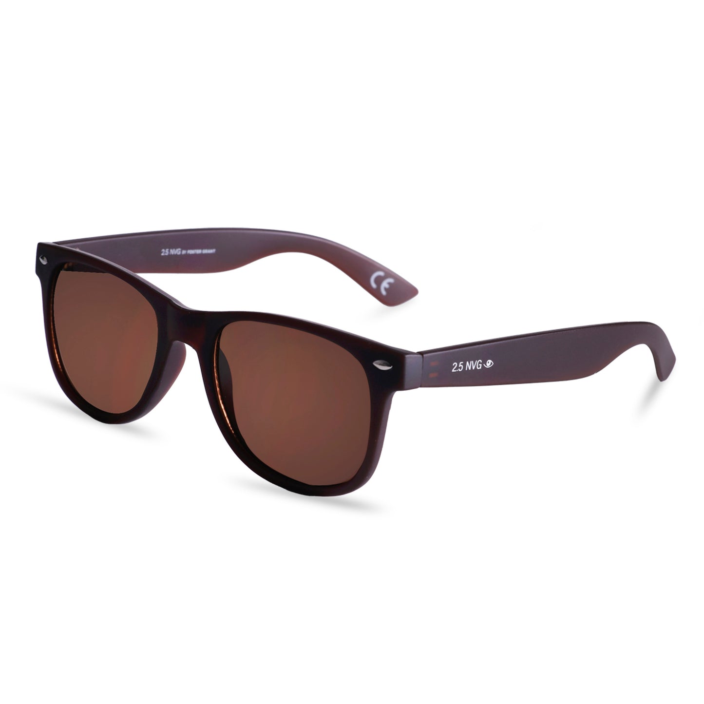 2.5 NVG UV Protected Brown Wayfarer Sunglasses