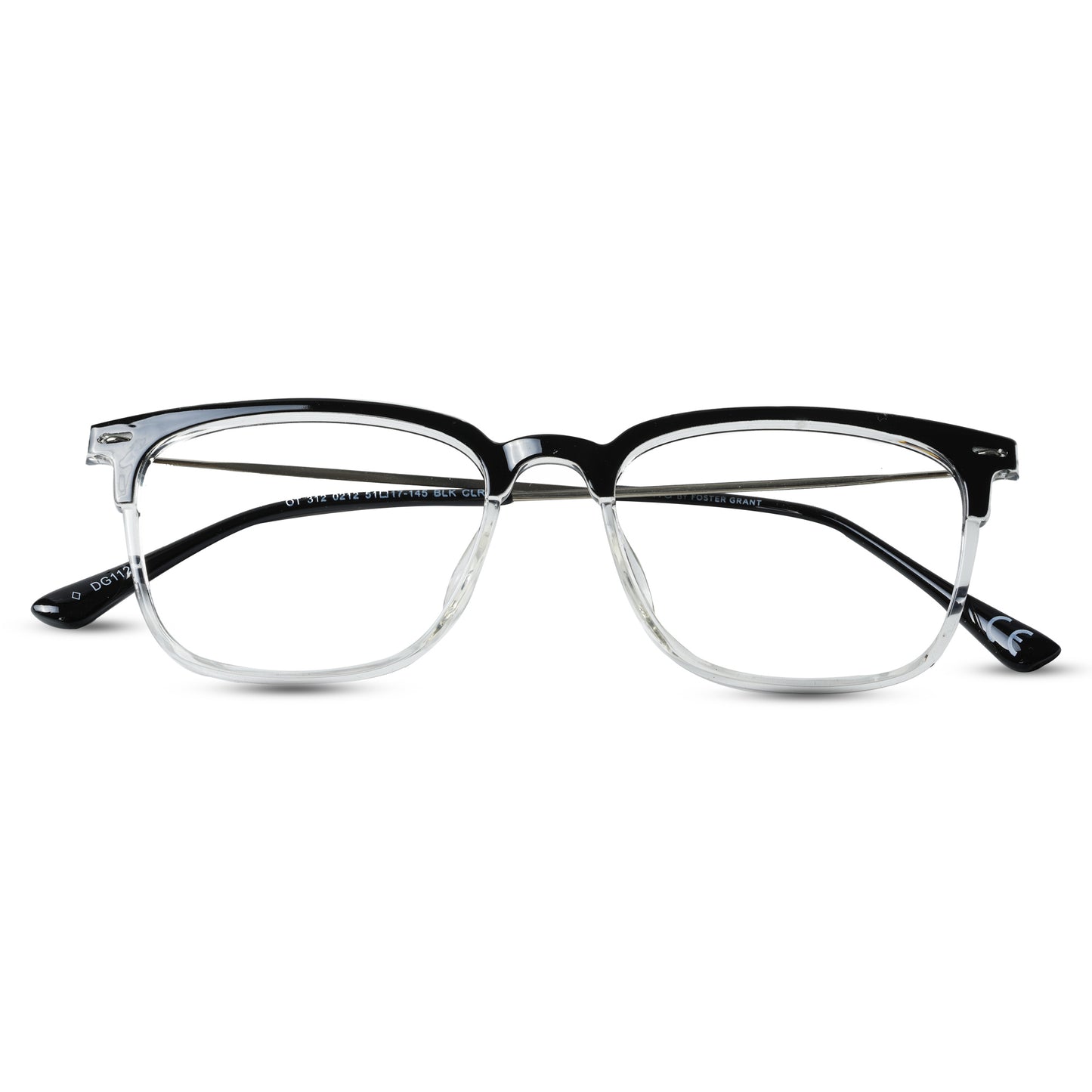 2.5 NVG Computer Glasses Black Transparent Square Eyeglasses