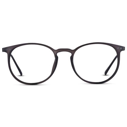 2..5 NVG Computer Glasses Matte Grey Round Eyeglasses