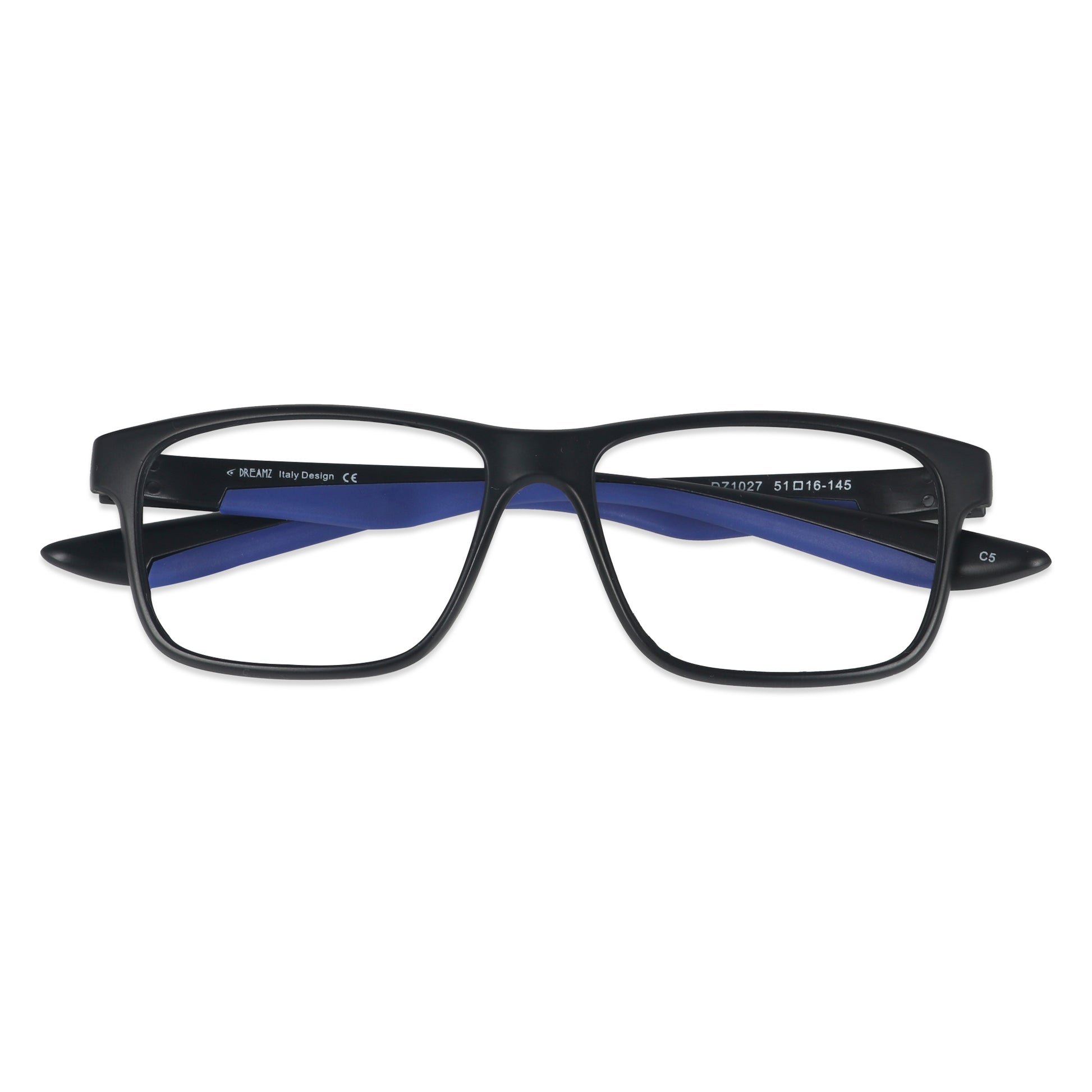 Los Comun Black Blue Sports Square Full Rim Matte - Lens Caravan