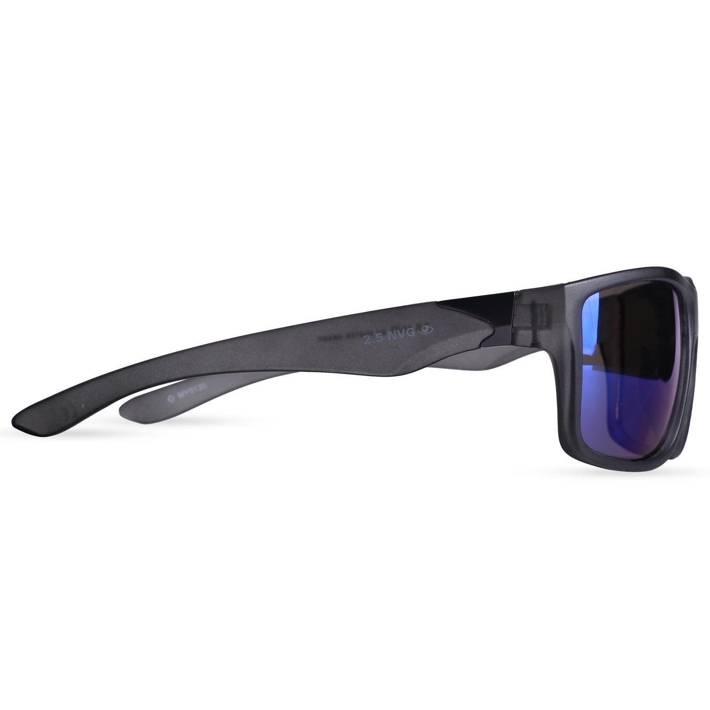 2.5 NVG UV Protected Matte Grey Blue Rectangular Sunglasses