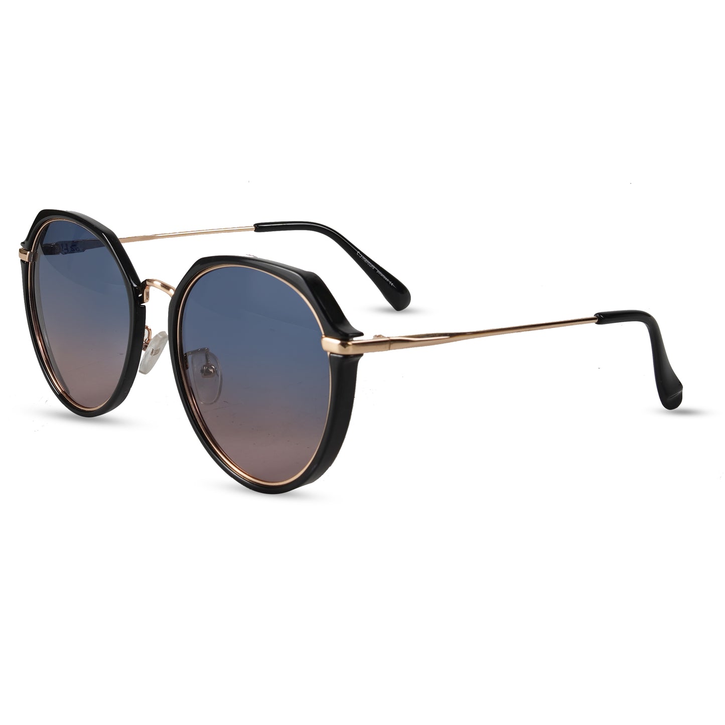 Loscomun Polarized Black Gold Round Sunglasses