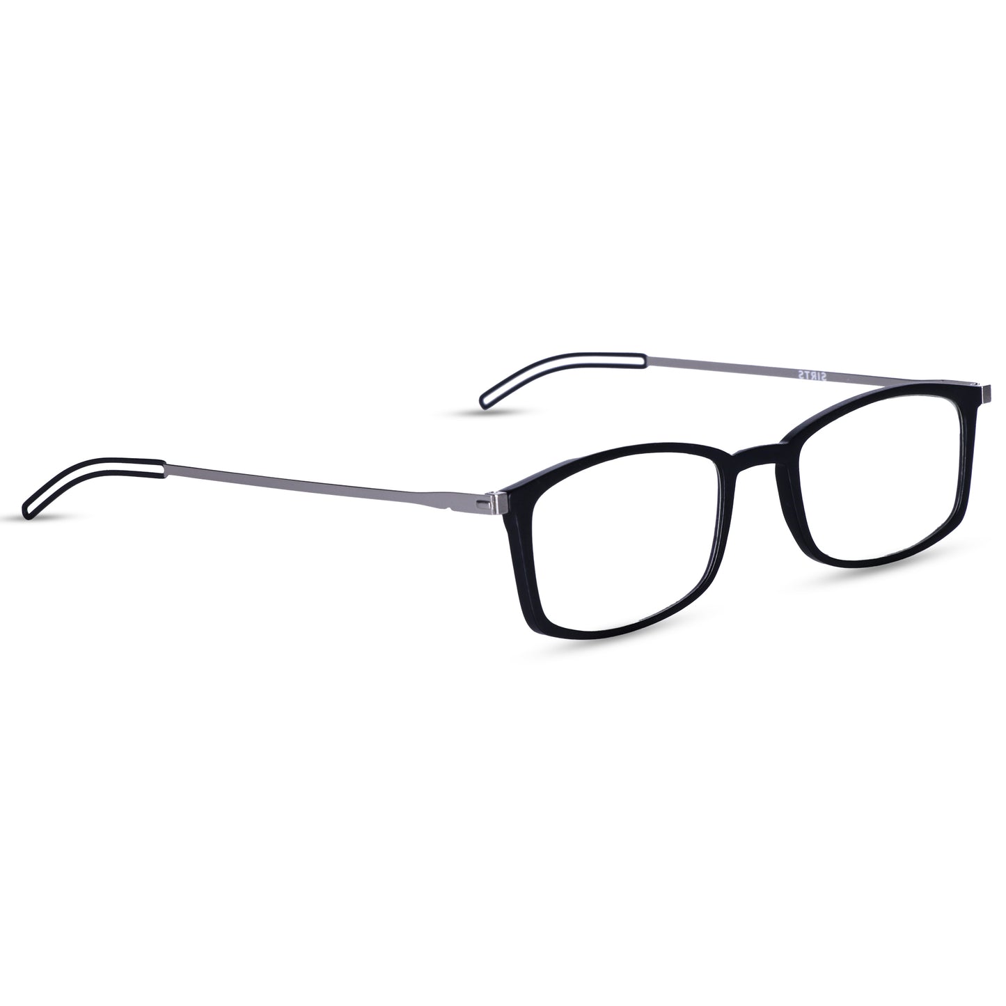 Sirts Thin Black Rectangular Reading Glasses +2.00
