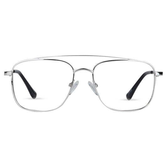 2..5 NVG Computer Glasses Silver Square Eyeglasses