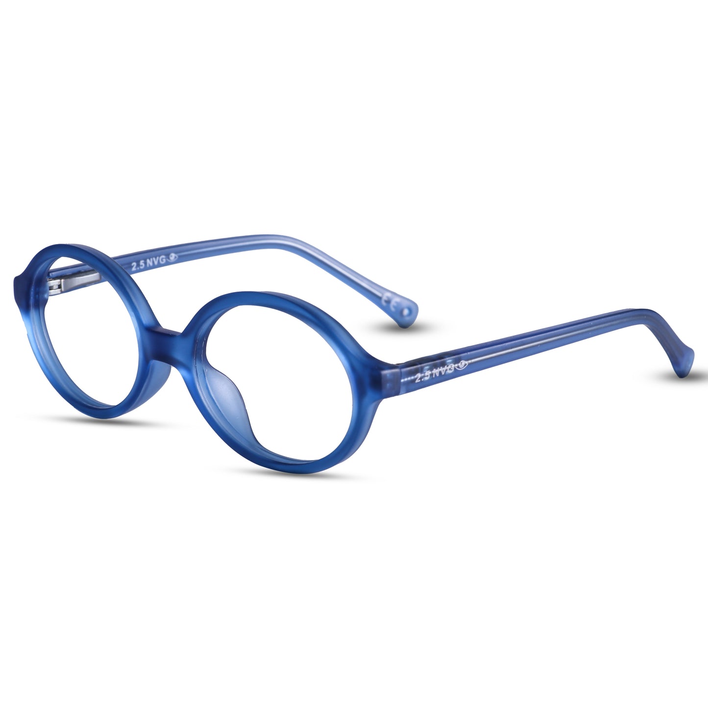 2.5 NVG Computer Glasses Matte Blue Round Eyeglasses