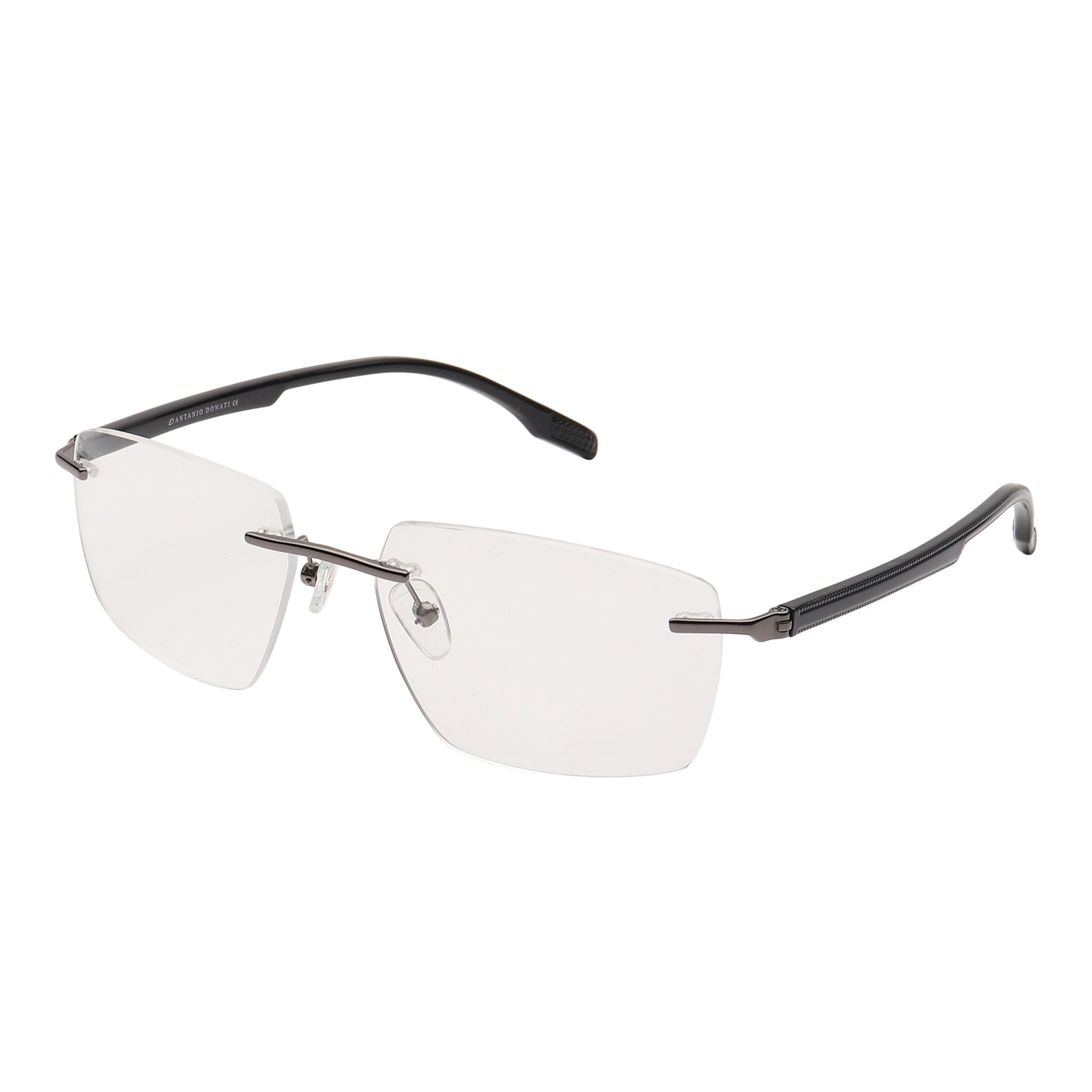 Sirts Grey Black Metal Rimless Rectangular Light Weight AD1046 - Lens Caravan