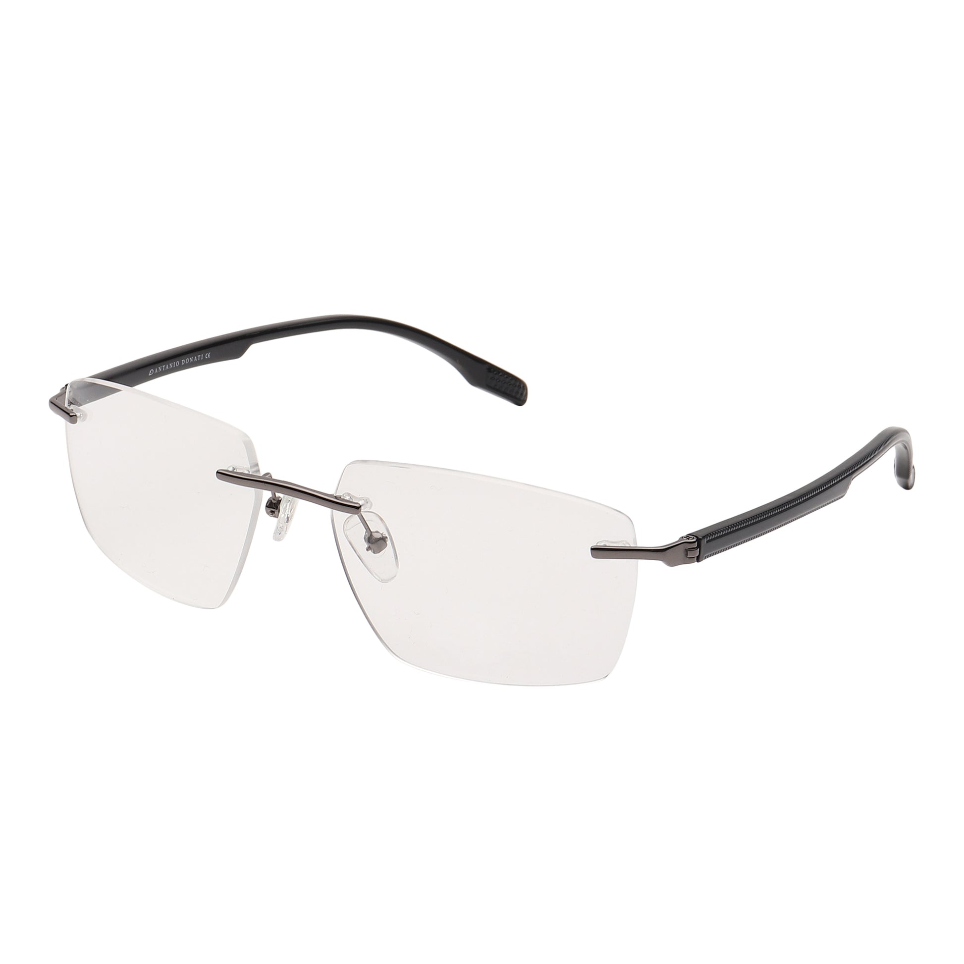 Sirts Grey Black Metal Rimless Rectangular Light Weight AD1046 - Lens Caravan