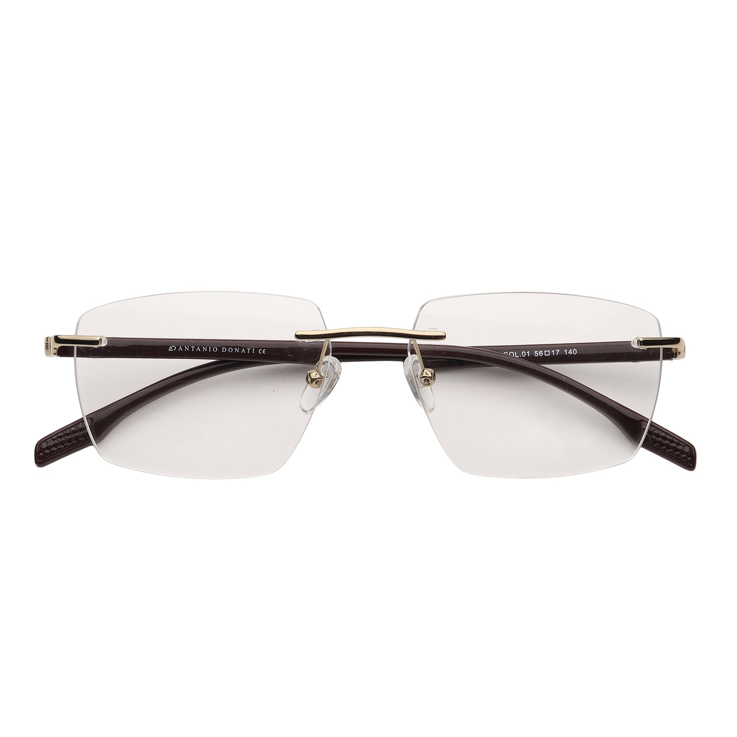 Sirts Grey Black Metal Rimless Rectangular Light Weight AD1046 - Lens Caravan