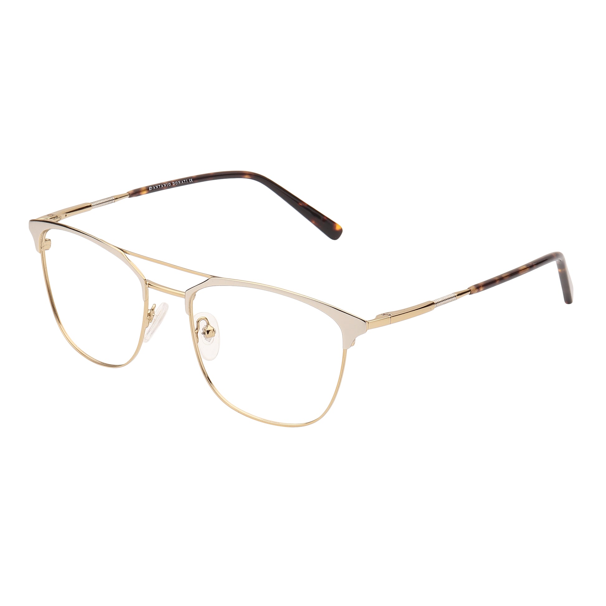 Sirts Golden Metal Sleek Side Brown With Bar Square Full Rim - Lens Caravan