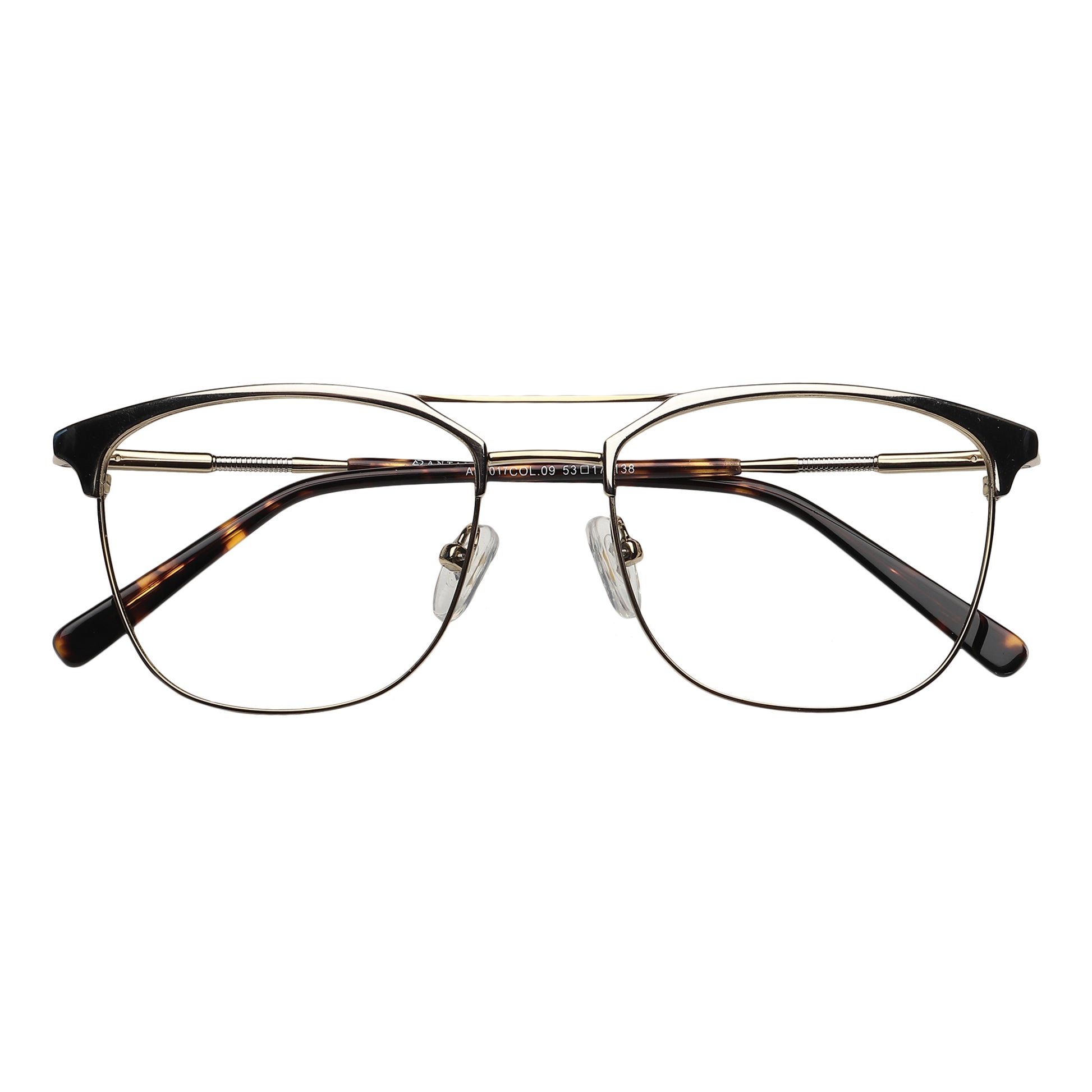 Sirts Golden Metal Sleek Side Brown With Bar Square Full Rim - Lens Caravan